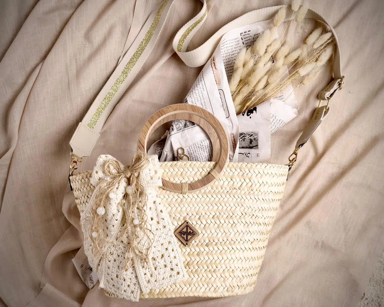 Sac panier en fibres naturelles – Petit modèle