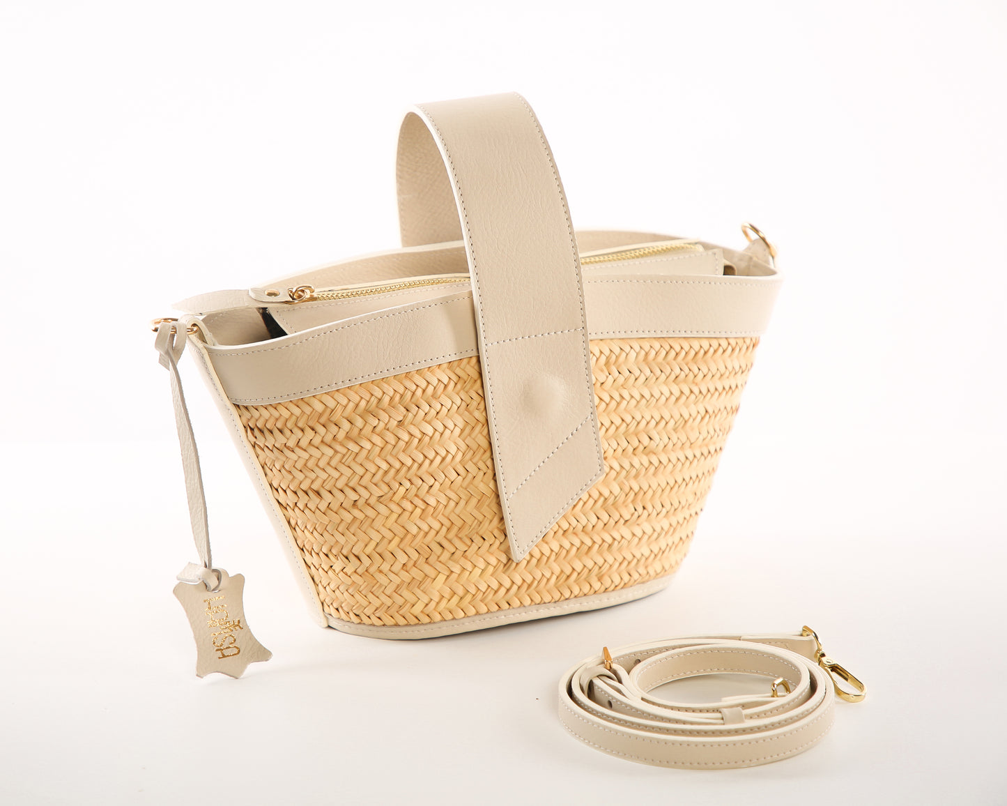 Sac Panier Carthage – Cuir Véritable & Tressage Artisanal