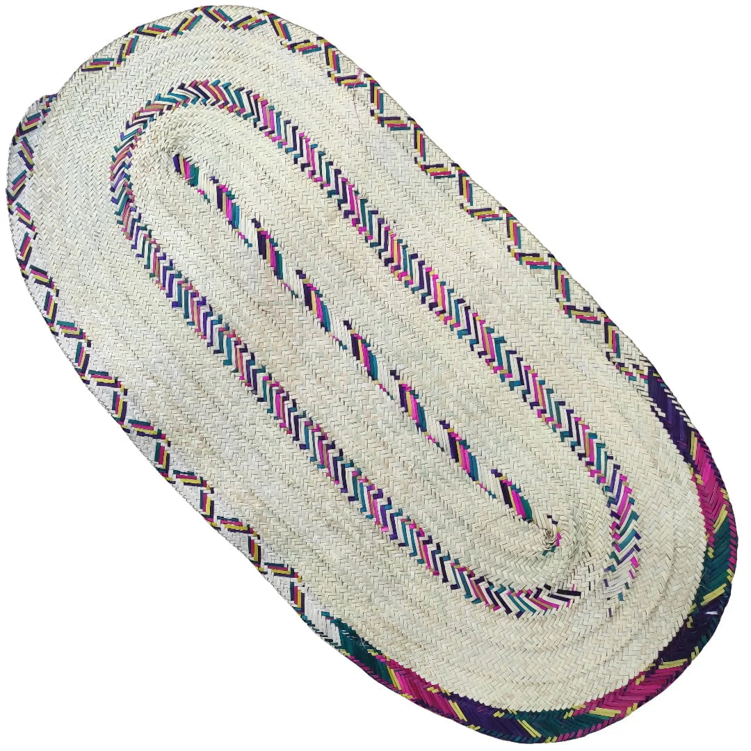 Tapis Ovale Artisanal en Fibre Naturelle – Tressage Traditionnel