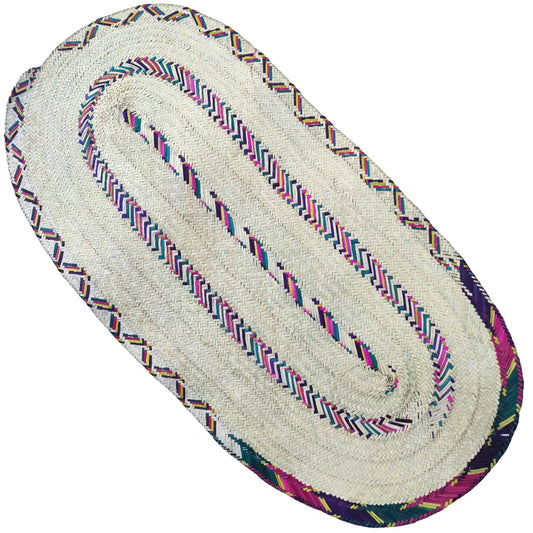 Tapis Ovale Artisanal en Fibre Naturelle – Tressage Traditionnel