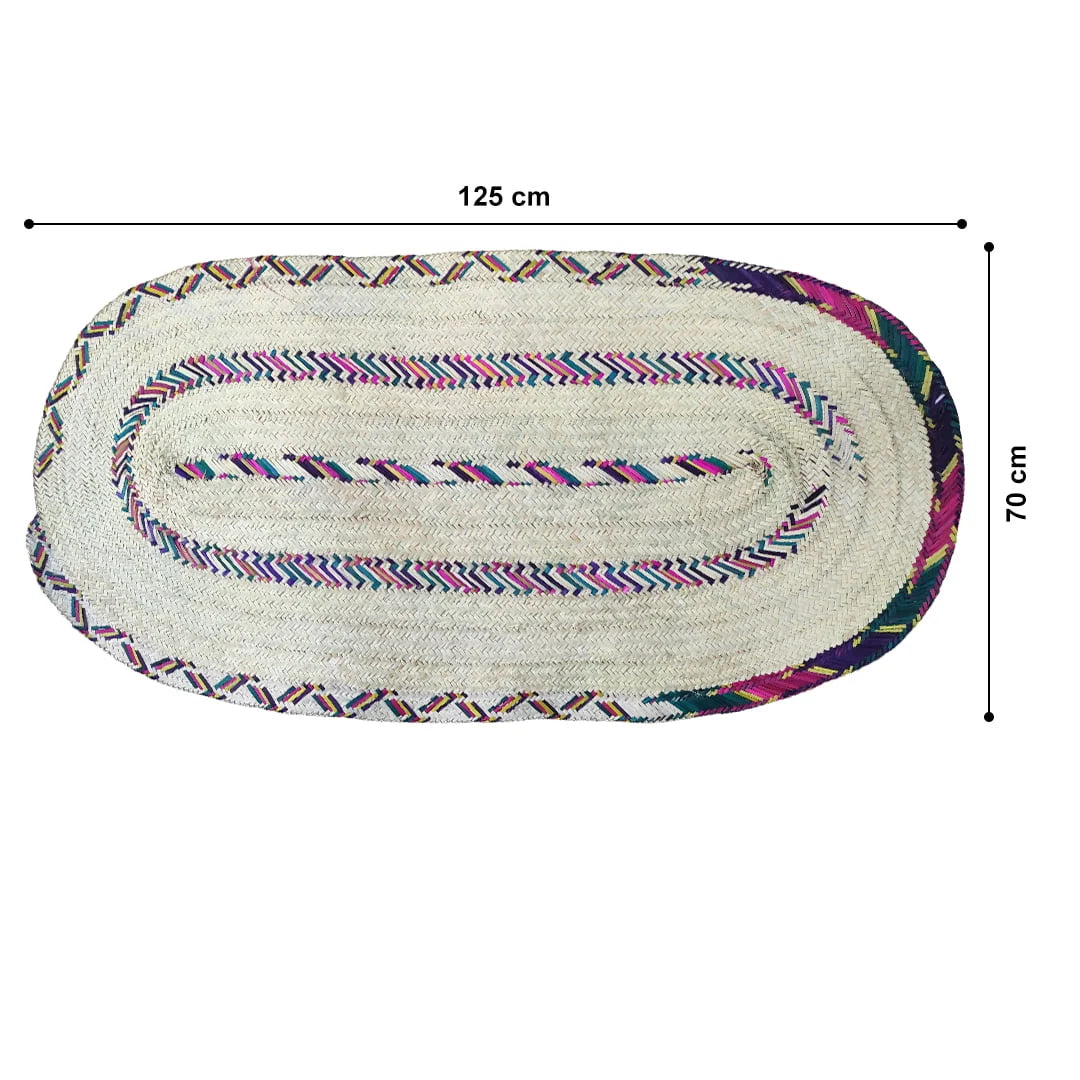 Tapis Ovale Artisanal en Fibre Naturelle – Tressage Traditionnel